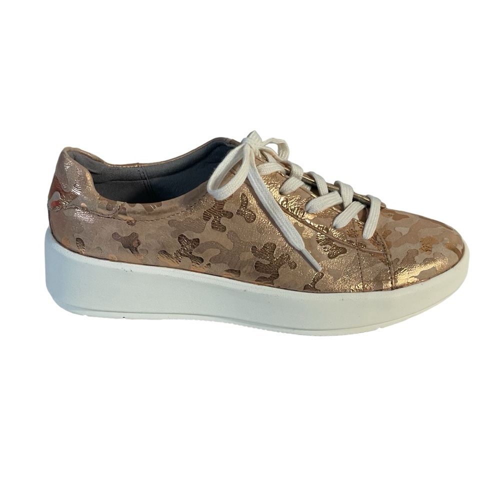 Collection By Clarks Ultimate Cushion Comfort Bronze Foil Camo Lace Up Shoe 6.5M - Picture 5 of 11